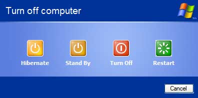 Hibernate button added into the Turn Off Computer menu